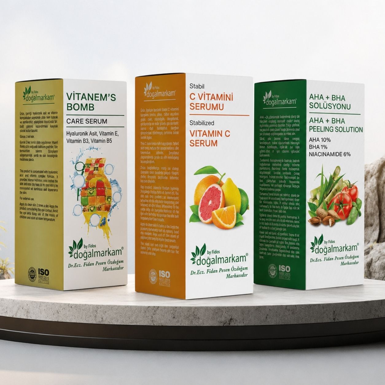 Doğalmarkam 3'Lü Gençlik Paketi Doğalmarkam C Vitamini, Doğalmarkam Vitanem's Bomb, Doğalmarkam Göz Çevresi ve Yüz Kırışıklığı Bakım Serumu