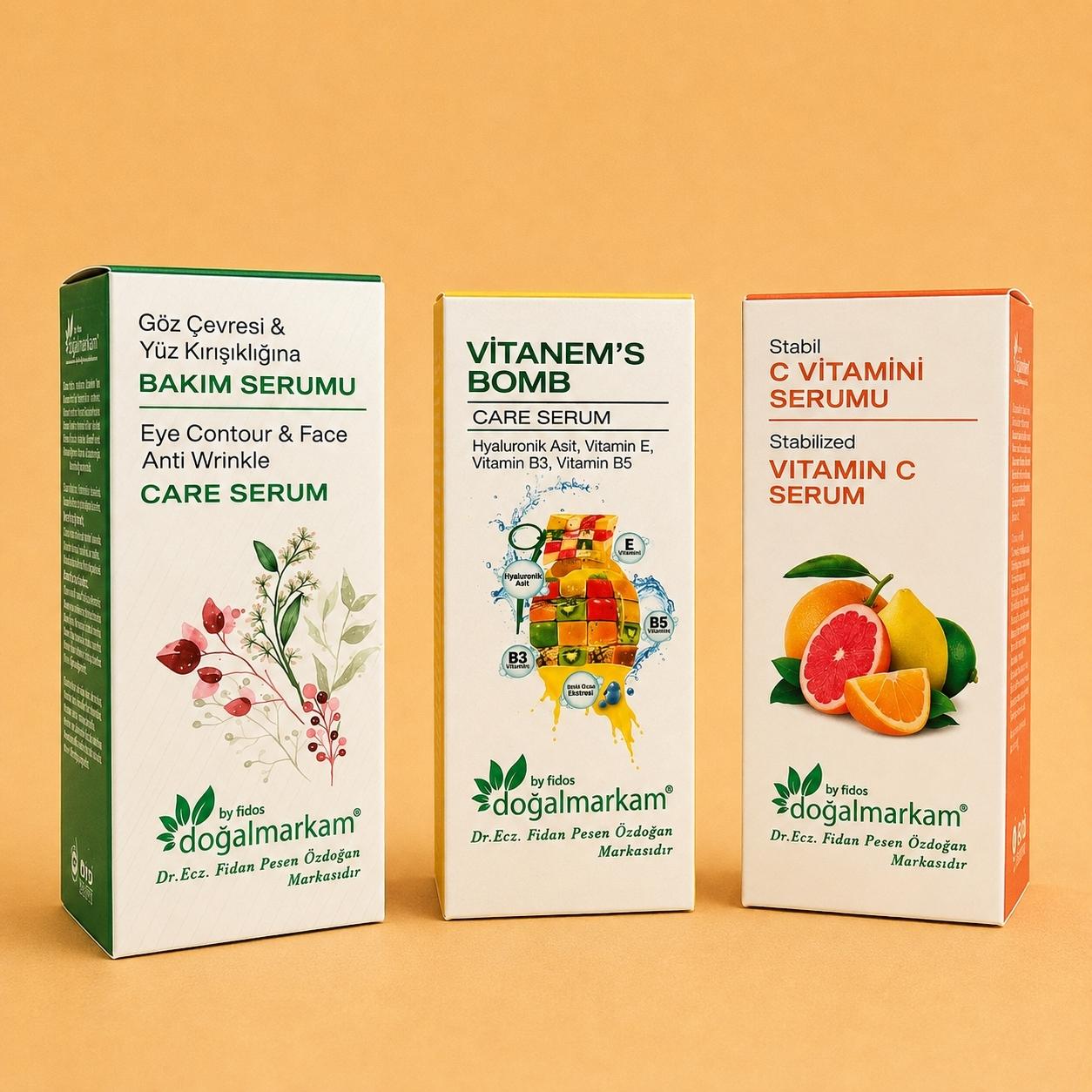Doğalmarkam 3'Lü Gençlik Paketi Doğalmarkam C Vitamini, Doğalmarkam Vitanem's Bomb, Doğalmarkam Göz Çevresi ve Yüz Kırışıklığı Bakım Serumu - 2