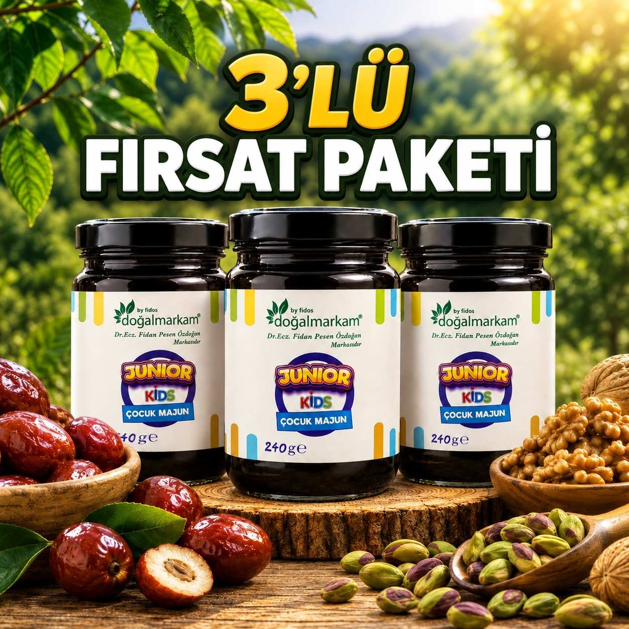 Doğalmarkam 3'lü Junior Kids Çocuk Majun 250 gr - 1