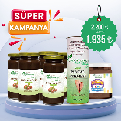 DOĞAL MARKAM - Doğalmarkam 5li Hünnap Özü, 1 Pancar Pekmezi 1 Junior Kids Çocuk Majun Set