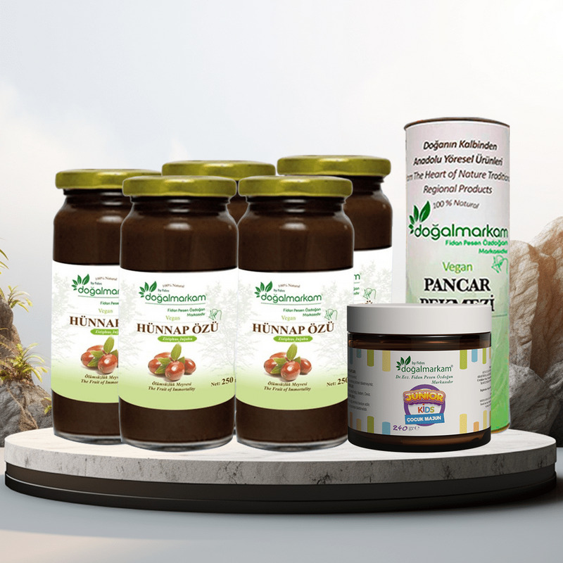 Doğalmarkam 5li Hünnap Özü, 1 Pancar Pekmezi 1 Junior Kids Çocuk Majun Set - 1