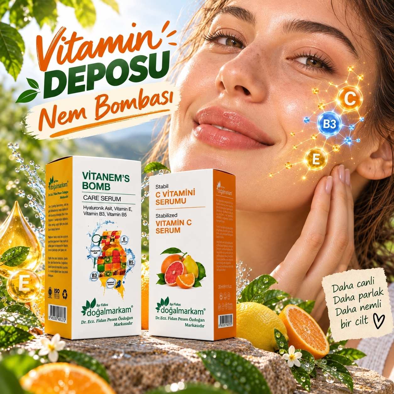 Doğalmarkam C vitamin Serum + Doğalmarkam Vitanem's Bom Serum 2'li set
