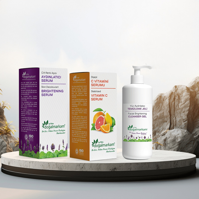 Doğalmarkam C Vitamini, Doğalmarkam Aydınlatıcı Serum ve Doğalmarkam Yüz Aydınlatıcı Temizleme Jeli Üçlü Set - 1