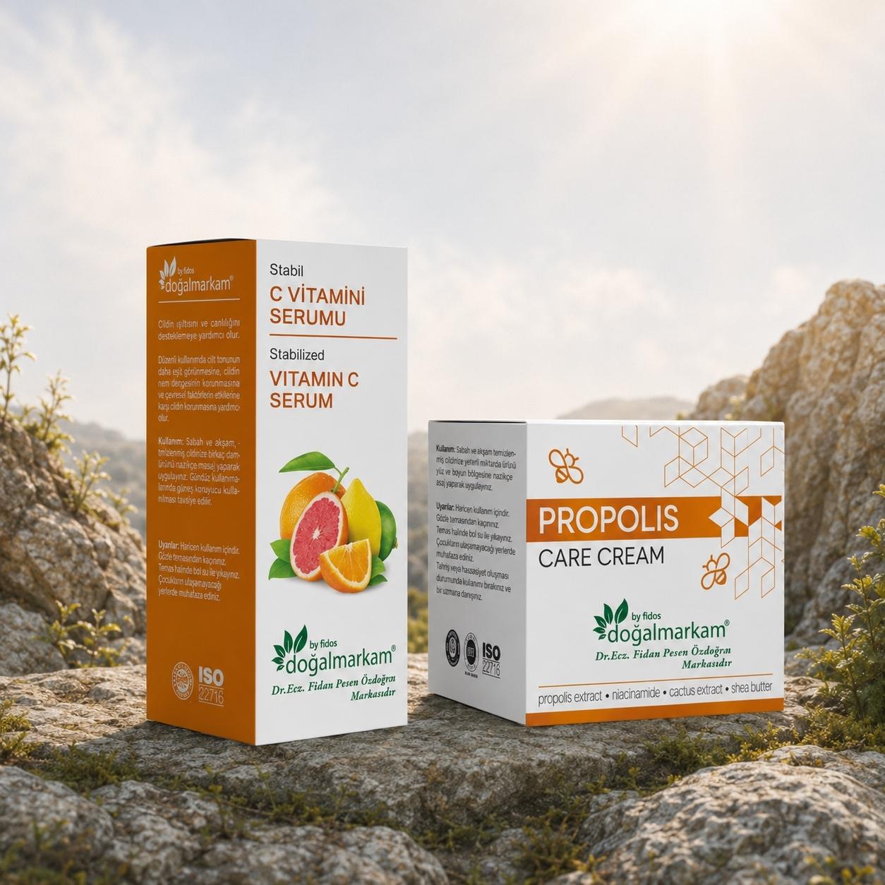 Doğalmarkam C vitamini Serum 30 ml + Doğalmarkam Propolis Krem 50 Ml 2'li set  - 1