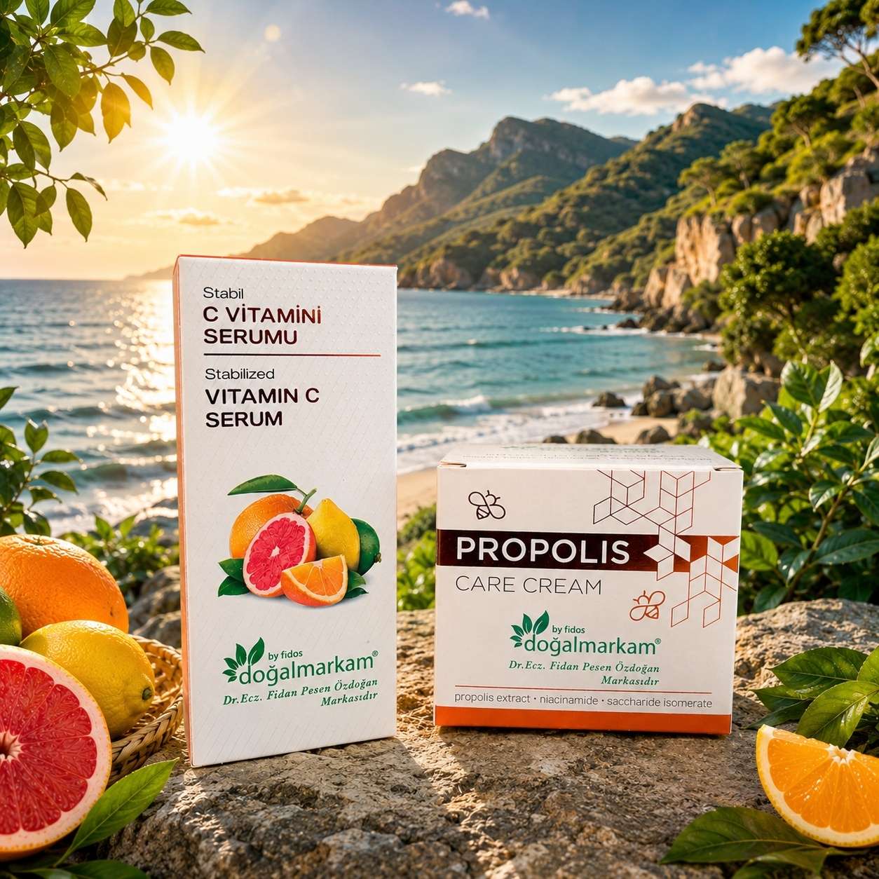 Doğalmarkam C vitamini Serum 30 ml + Doğalmarkam Propolis Krem 50 Ml 2'li set
