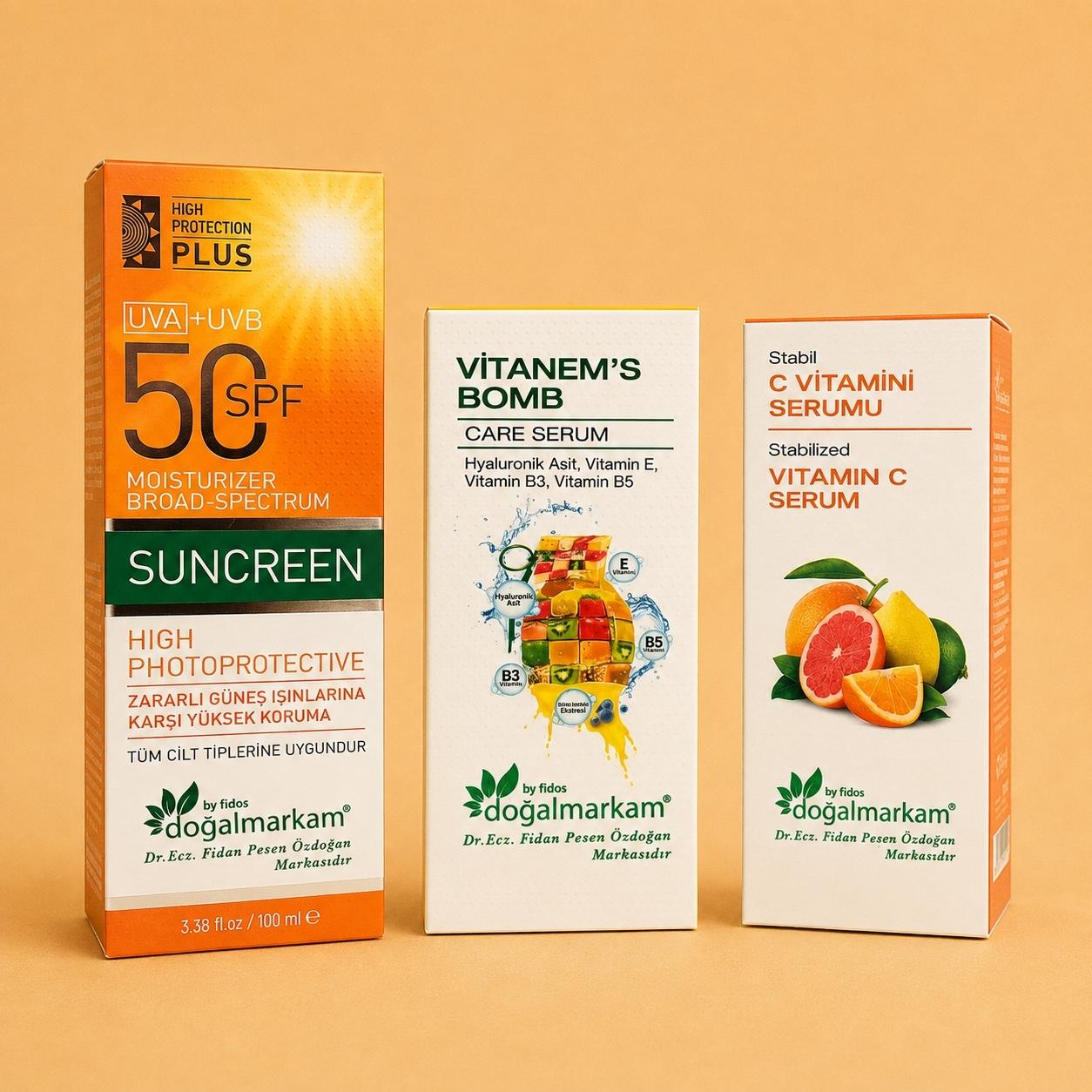 Doğalmarkam C Vitamini Serum, Doğalmarkam Vitanem's Bomb ve Doğalmarkam Güneş Kremi Üçlü Set - 2