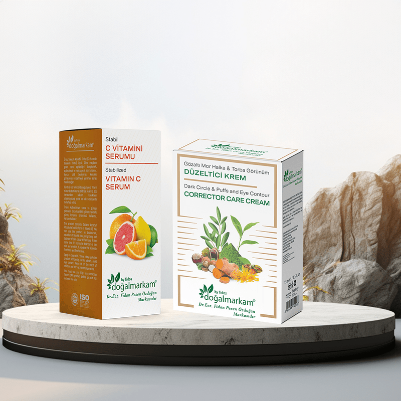 DOĞAL MARKAM - Doğalmarkam Gözaltı Mor Halka & Torba Görünüm Düzeltici Krem ve Doğalmarkam C Vitamini Serum İkili Set