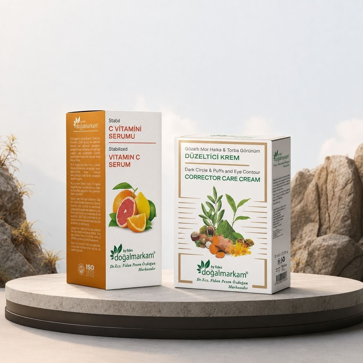 Doğalmarkam Gözaltı Mor Halka & Torba Görünüm Düzeltici Krem ve Doğalmarkam C Vitamini Serum İkili Set