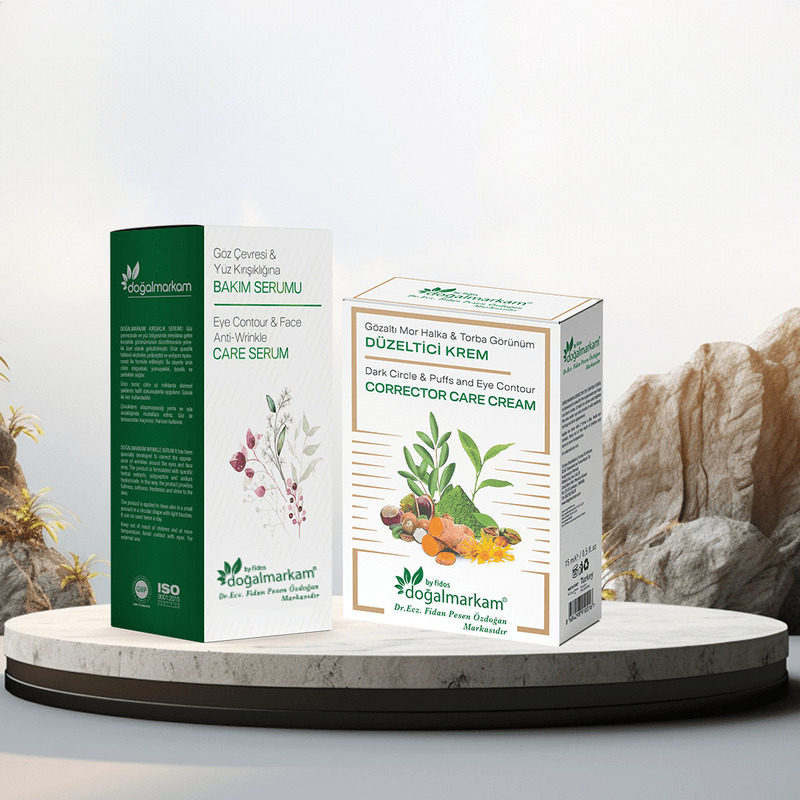 Doğalmarkam Gözaltı Mor Halka & Torba Görünüm Düzeltici Krem ve Doğalmarkam Göz Çevresi ve Yüz Kırışıklığı Bakım Serumu İkili Set - 1