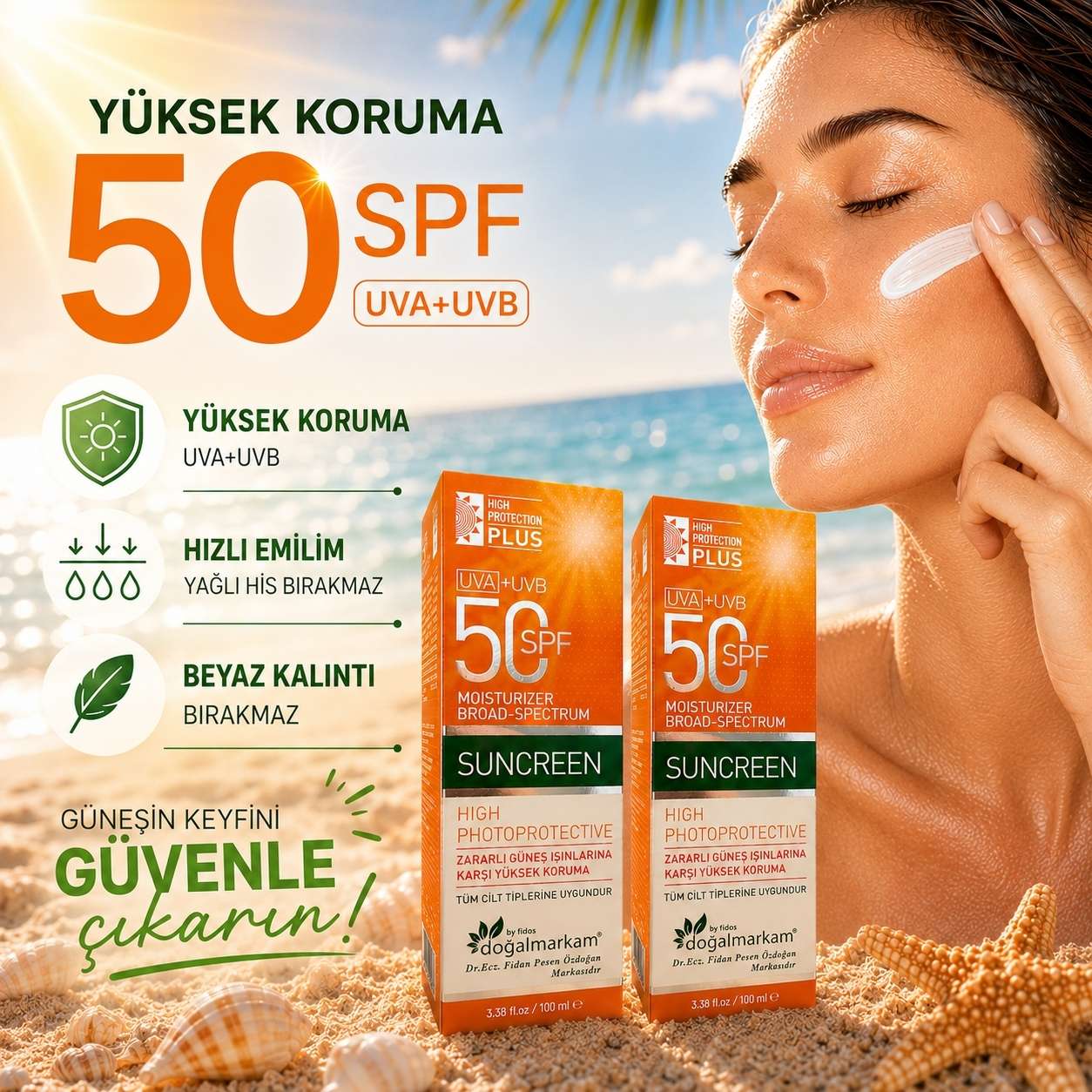 Doğalmarkam Güneş Kremi SPF50 İkili Set Paket - 1