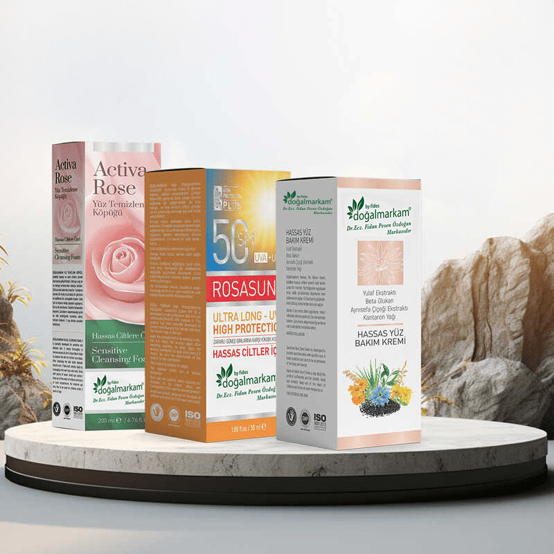 Doğalmarkam Rosasune Güneş Kremi + Roza Krem + Activa Rose Yüz Temizleme Köpüğü 3'lü Set - 1