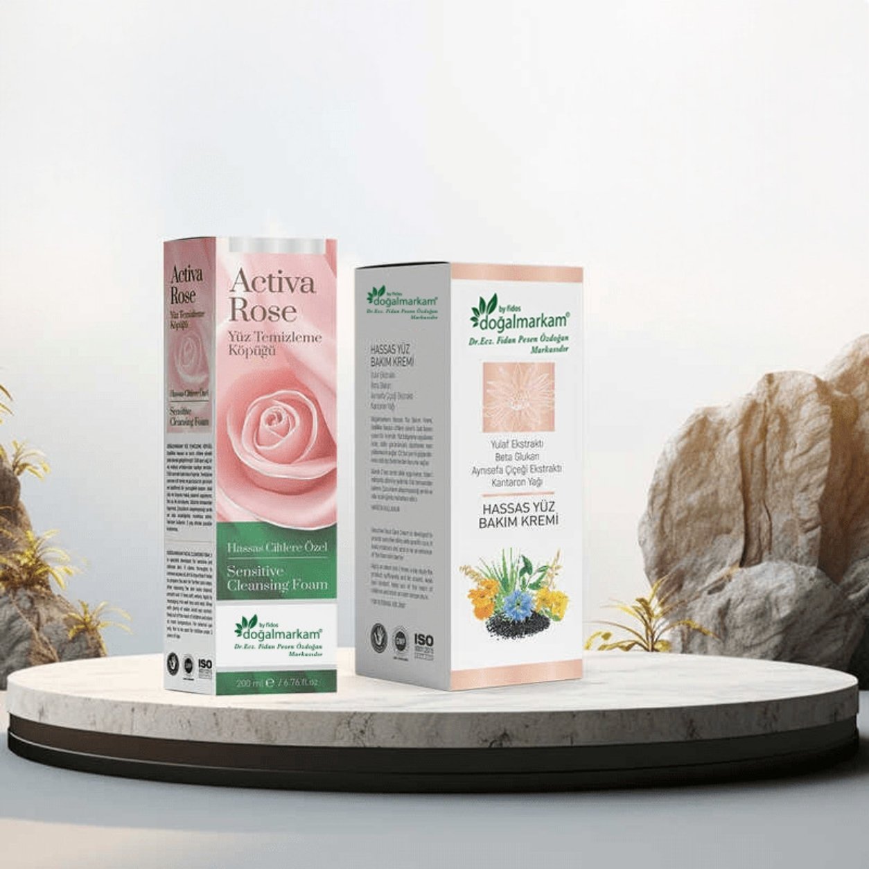 Doğalmarkam Roza Krem + Activa Rose Yüz Temizleme Köpüğü 2'li Set - 1
