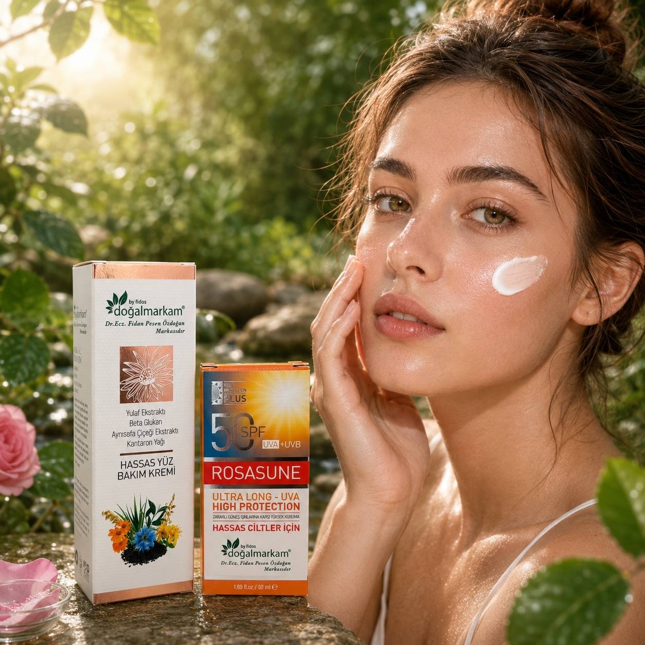 Doğalmarkam Roza Krem + Rosasune Güneş Kremi 2'li Set   - 1