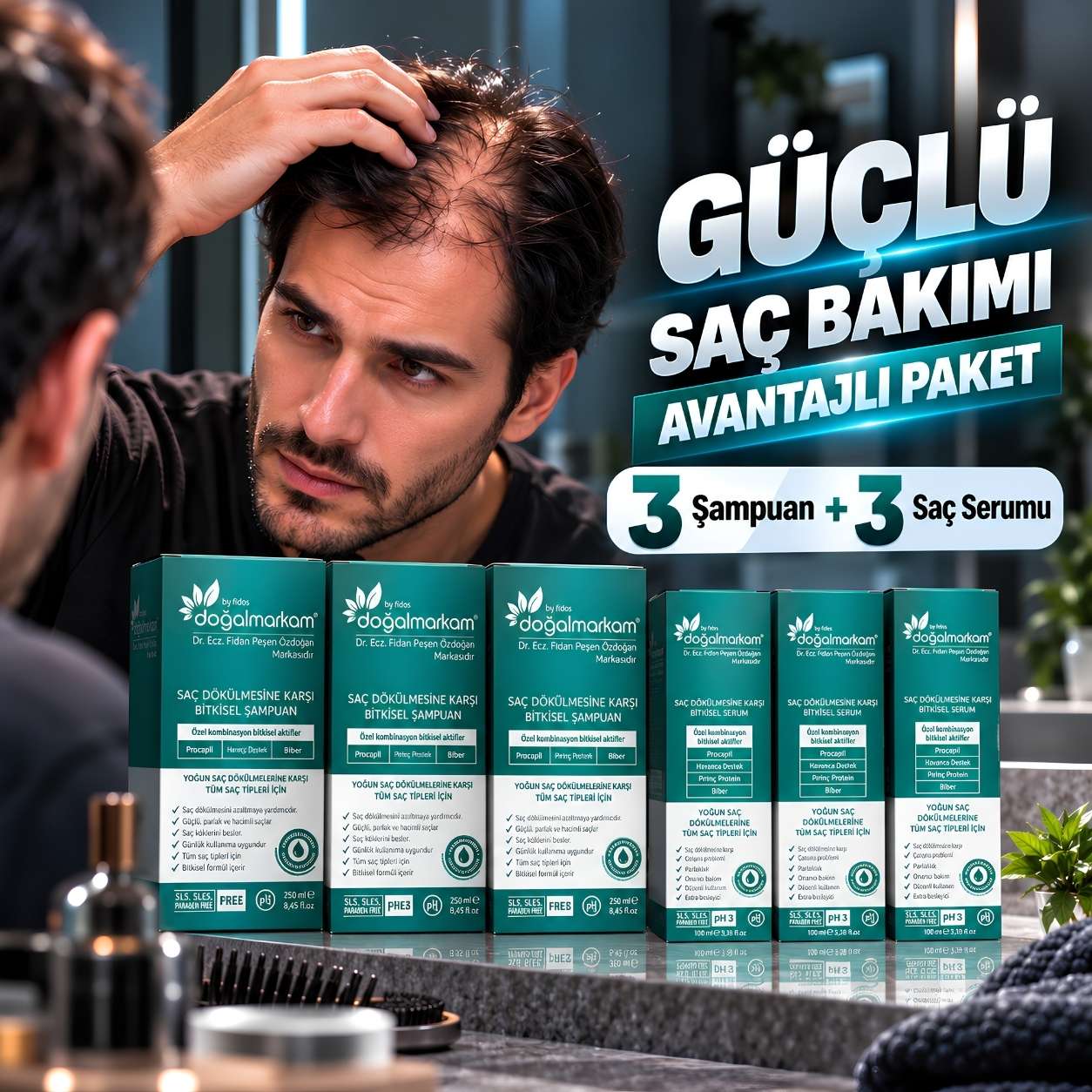 Doğalmarkam Şampuan ve Serum Üçlü Set Özel Fiyat