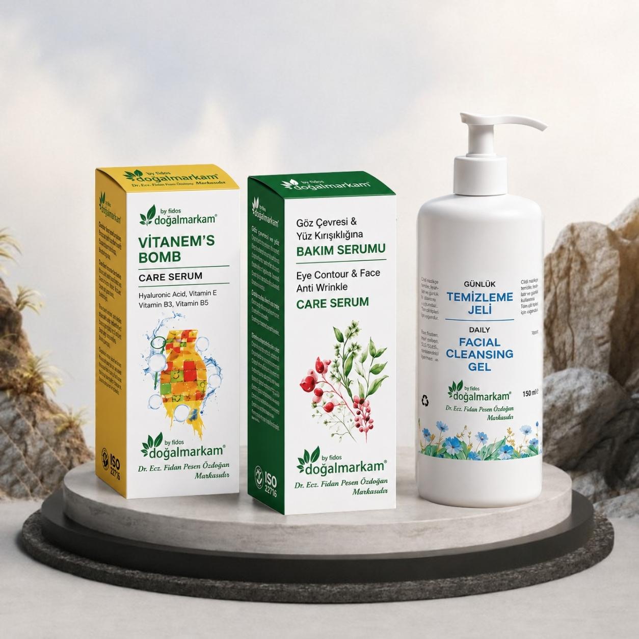 Doğalmarkam Kırışıklık Karşıtı Üçlü Komple Bakım Seti