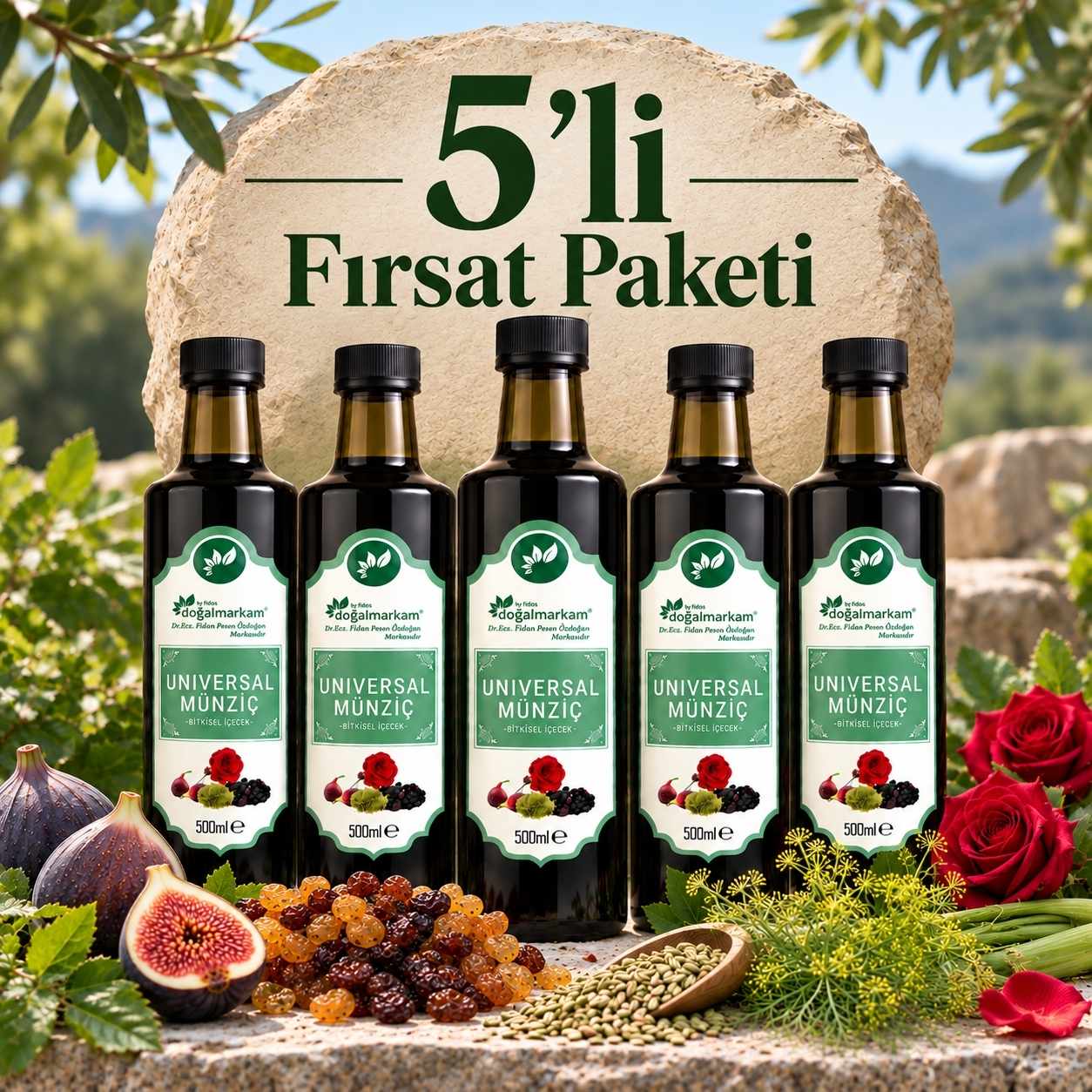 DOĞALMARKAM UNIVERSAL MÜNZİÇ BİTKİSEL İÇECEK 5'li SET