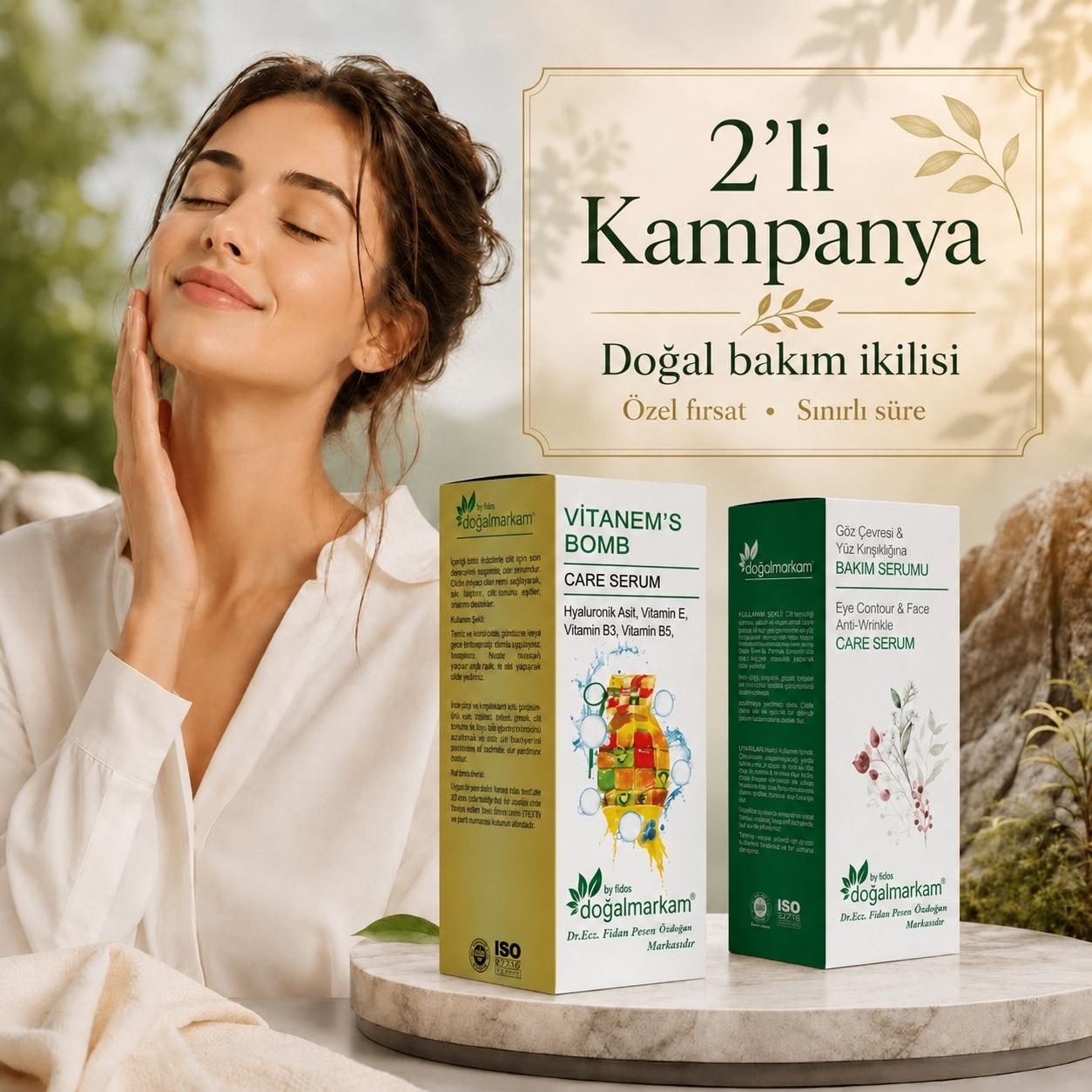 Doğalmarkam Vitanem's Bomb ve Doğalmarkam Göz Çevresi ve Yüz Kırışıklığı Bakım Serumu İkili Set - 1
