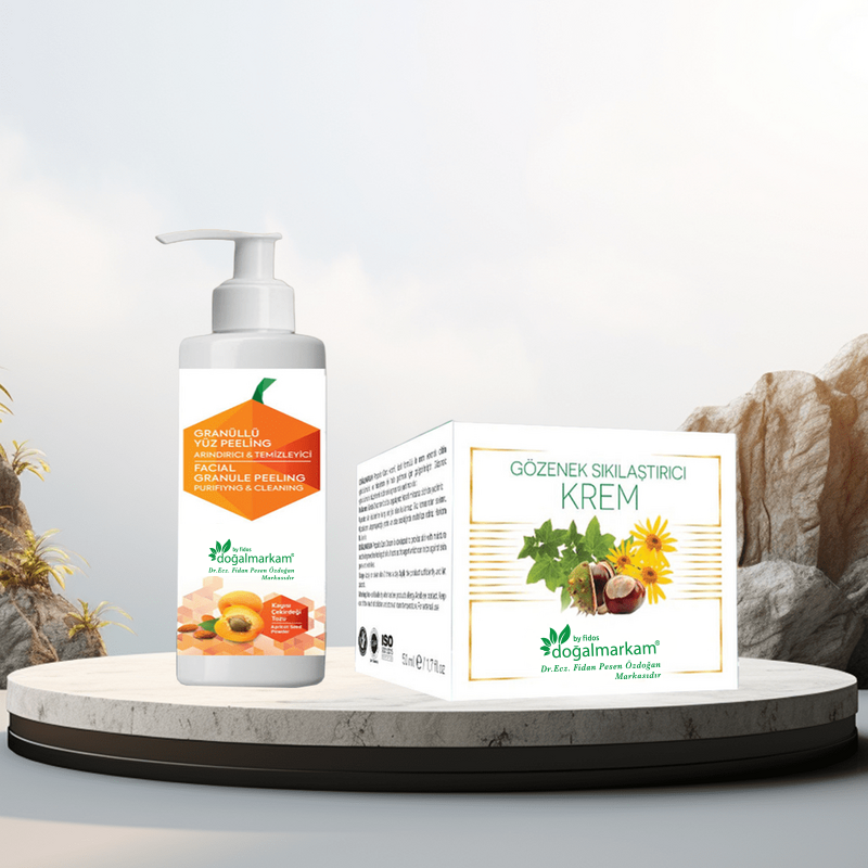 Doğalmarkam Gözenek Sıkılaştırıcı Krem 50 ml , Doğalmarkam Granüllü Yüz Peeling 150 ml  2'Li Set - 1