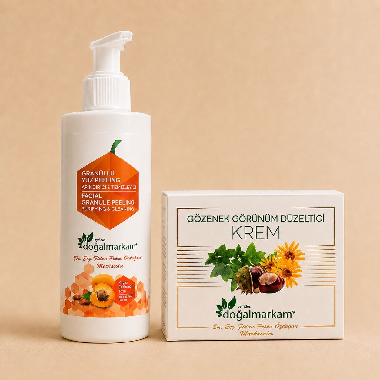 Doğalmarkam Gözenek Sıkılaştırıcı Krem 50 ml , Doğalmarkam Granüllü Yüz Peeling 150 ml  2'Li Set   - 2